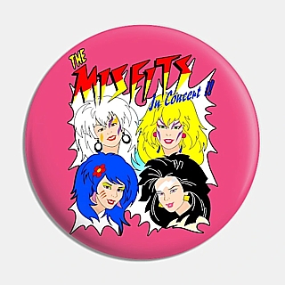 1980's Cartoon Collectibles - Jem and the Holograms  The Misfits in Concert Metal Pinback Button