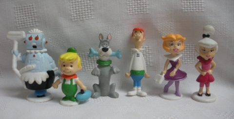 Cartoon Collectibles - The Jetsons PVC Figures - Rosie Robot, Astro, George, Jane, Judy, Elroy
