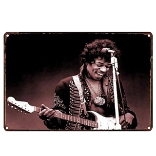 Psychedelic Classic Rock Collectibles - Jimi Hendrix Metal Tin Sign