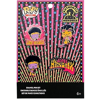 Psychedelic Classic Rock Collectibles - Jimi Hendrix Set of 4 Enamel Lapel Pins