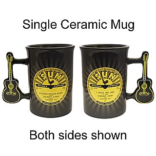 Classic Country Music Collectibles - Johnny Cash Sun Records Ceramic Mug with Guitar Handle