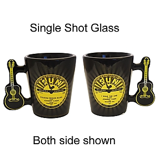 Classic Country Music Collectibles - Johnny Cash Sun Records Ceramic Shot Glass with Guitar Handle