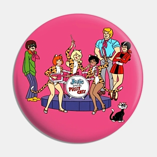 1970's Saturday Morning Cartoons Collectibles - Josie and the Pussycats Cast Pinback Button