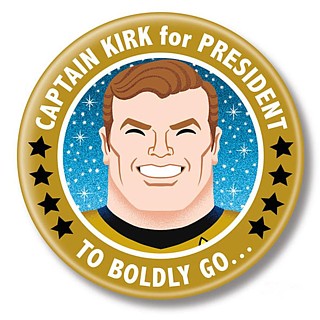 Star Trek Collectibles - Captain James T Kirk for President Metal Pinback Button