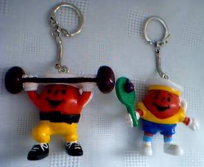 Advertising Collectibles - KoolAid - KoolAid Man Keychains - Tennis - Weightlifter