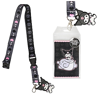 Japanese Animation Characters - Sanrio's Hello Kitty and Friends - Kuromi Hearts and Skulls Cloth Lanyard