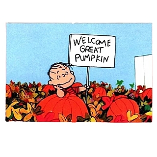 Snoopy and Peanuts Collectibles - Peanuts Linus Welcome Great Pumpkin Metal Magnet