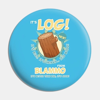 1990's Cartoon Collectibles - Nickelodeon Ren and Stimpy - LOG! by Blammo Pinback Button