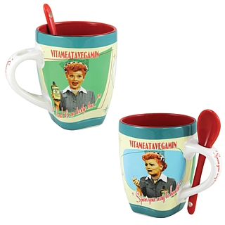 Lucille Ball - I Love Lucy Vitameatavegamin mug with spoon