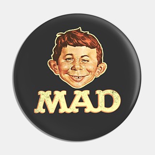 Mad Magazine - Alfred E Neuman Metal Pinback Button