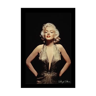 Classic Movie Characters - Marilyn Monroe Gold Gel Coated Canvas Print Wall Art