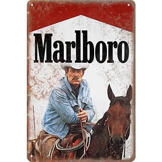 Cigarette Collectibles - Marlboro Cigarettes - Marlboro Man Metal Sign