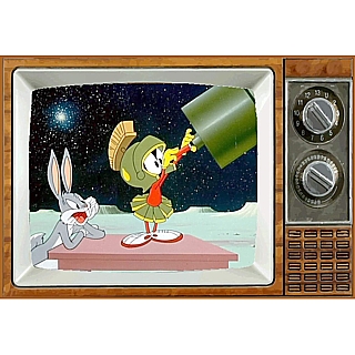 Television Character Collectibles - Looney Tunes Bugs Bunny and Marvin the Martian Metal TV Magnet