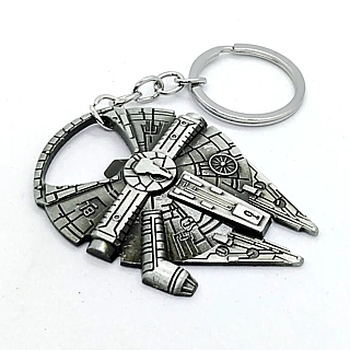 Star Wars Movies Collectibles Milennium Falcon Silver Metal Keychain / Bottle Opener