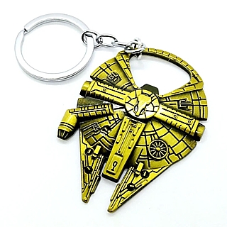 Star Wars Movies Collectibles Milennium Falcon Gold Metal Keychain / Bottle Opener