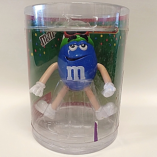 Advertising Collectibles - M & M Blue Christmas Bendy Figure