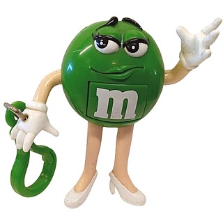 Advertising Collectibles - M & M Green Clip-On Dispenser Figure