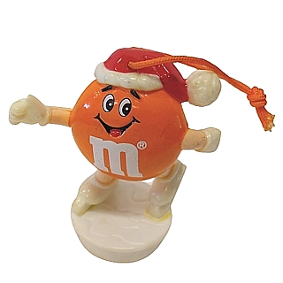 Advertising Collectibles - M & M ORANGE on Ice Skates Christmas Ornament Topper