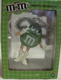 Advertising Collectibles - M & M Green Christmas Ornament Angel