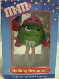Advertising Collectibles - M & M Green Christmas Ornament - Shopping