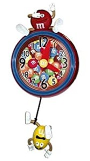Advertising Collectibles - M & M Pendulum Wall Clock