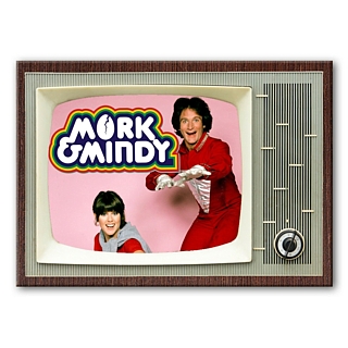 80's Television Character Collectibles - Mork and Mindy Large Metal TV Magnet