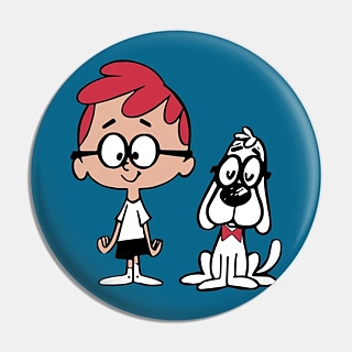 Saturday Morning Cartoons Collectibles - Mr. Peabody and Sherman Pinback Button