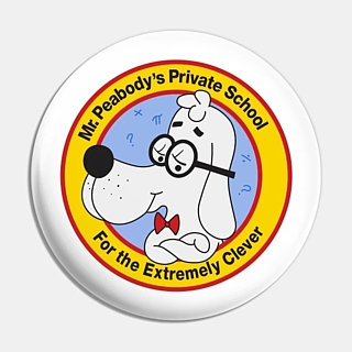 Saturday Morning Cartoons Collectibles - Mr. Peabody's Private School For the Extremely Clever Pinback Button