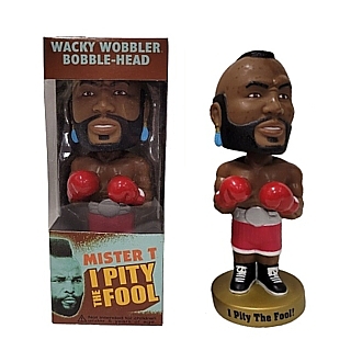 Television from the 1980's Collectibles - Mr. T and Rocky 3 Clubber Lang Bobble Head Doll, Nodder I Pity The Fool class=