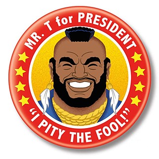Television from the 1980's Collectibles - Mr. T Metal Pinback Button