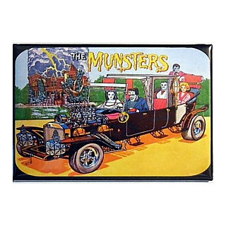 Television from the 1970's Collectibles - The Munsters Koach and Family Metal Magnet