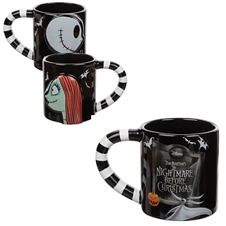 Walt Disney Movie Collectibles | Nightmare Before Christmas Jack and Sally Set of 2 Ceramic Mugs