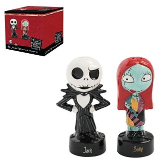 Walt Disney Movie Collectibles | Nightmare Before Christmas Jack Skellington and Sally Cermic Salt and Pepper Shakers