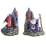 Fantasy Collectibles - Merlin Magician and Castle Bookends 30805