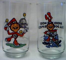 Fast Food Collectibles - Dominos Pizza Avoid the Noid Glasses
