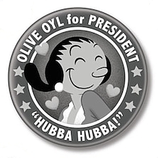 Classic Television Character Collectibles - Olive Oyl for President Pinback Button