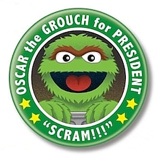 Sesame Street Collectibles - Oscar the Grouch for President Metal Pinback Button
