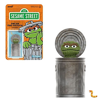 Sesame Street Collectibles -Oscar the Grouch with Slimey the Worm ReAction Figure