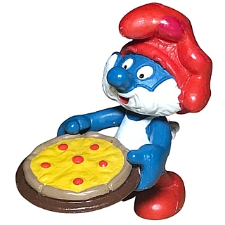 Smurf Collectibles - Papa Smurf with Pizza PVC Figure