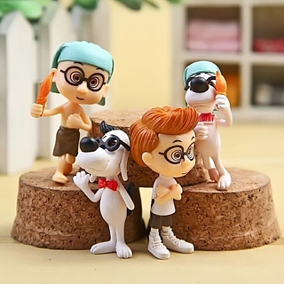 Mr. Peabody & Sherman Collectibles - Mr. Peabody and Sherman Movie Mini PVC Figures