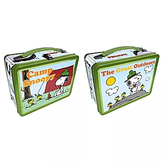Snoopy and Peanuts Collectibles - Camp Snoopy The Great Outdoors Tin Tote Lunchbox Fun Box