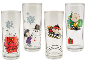 Snoopy and Peanuts Collectible Christmas Holiday Glasses