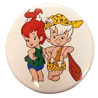 Flintstones Collectibles - Pebbles and Bam-Bam Pinback Button