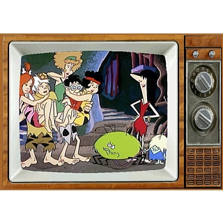 Flintstones Collectibles - Pebbles and Bamm-Bamm Show Metal TV Magnet