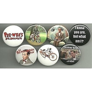 Television Character Collectibles - PeeWee Herman and PeeWee's Playhouse Metal Pinback Buttons