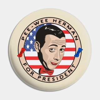 Classic Television Character Collectibles - Pee-Wee Herman For President Metal Pinback Button