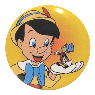 Walt Disney - Jiminy Cricket and Pinocchio Pinback Button