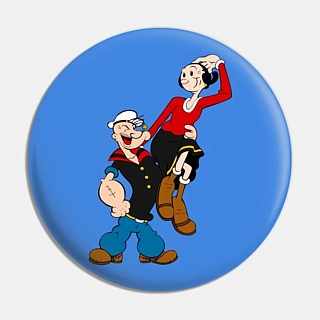 Classic Television Character Collectibles - Popeye and Olive Oyl Pinback Button