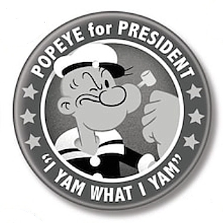 Popeye Collectibles - Popeye for PResident Pinback Button