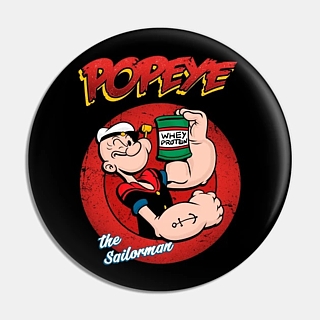 Classic Television Character Collectibles - Popeye Spinach Can Pinback Button